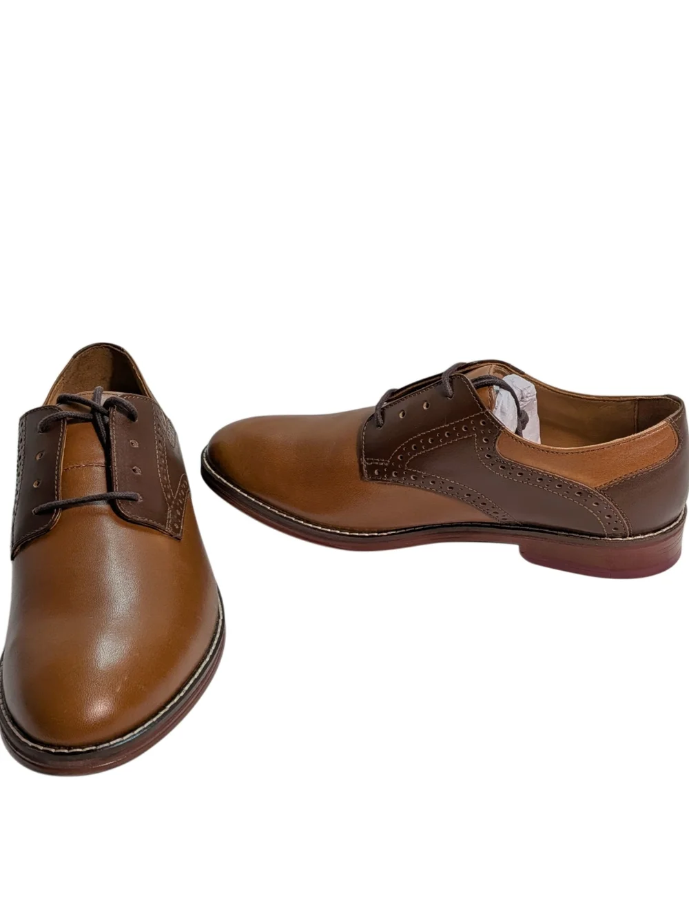 Johnston & Murphy Conard Saddle Boys 5M Tan Brown Leather Oxford Shoes NIB
